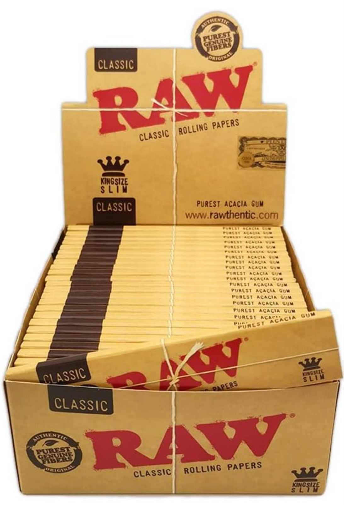 RAW King Size Rolling Papers - Organic & Unbleached (Genuine)