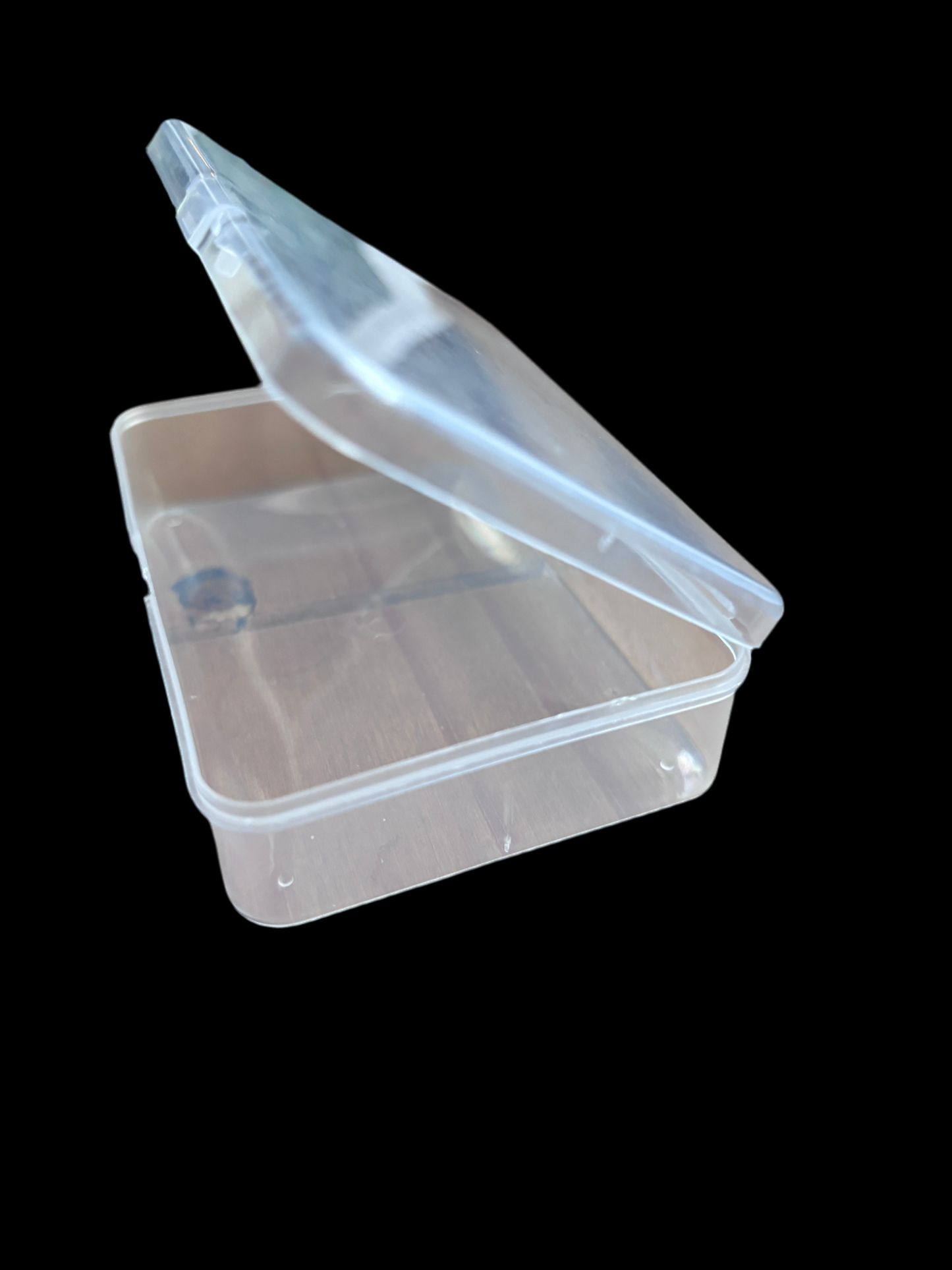 Clear tobacco size plastic tub